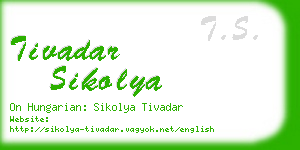 tivadar sikolya business card